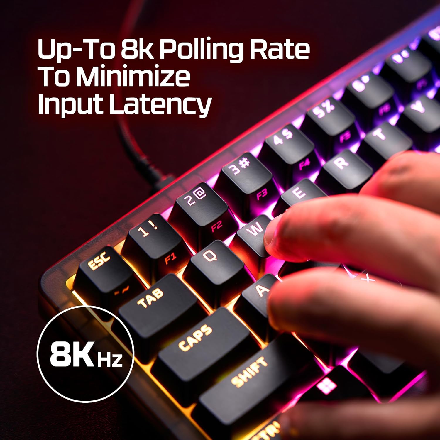 HyperX Origins 2 65 – Gaming Keyboard, PC, Swappable Housing, Hotswap Switches, High Profile, 65% Layout, 8k Polling, Adjustable Angle, Mechanical Switches