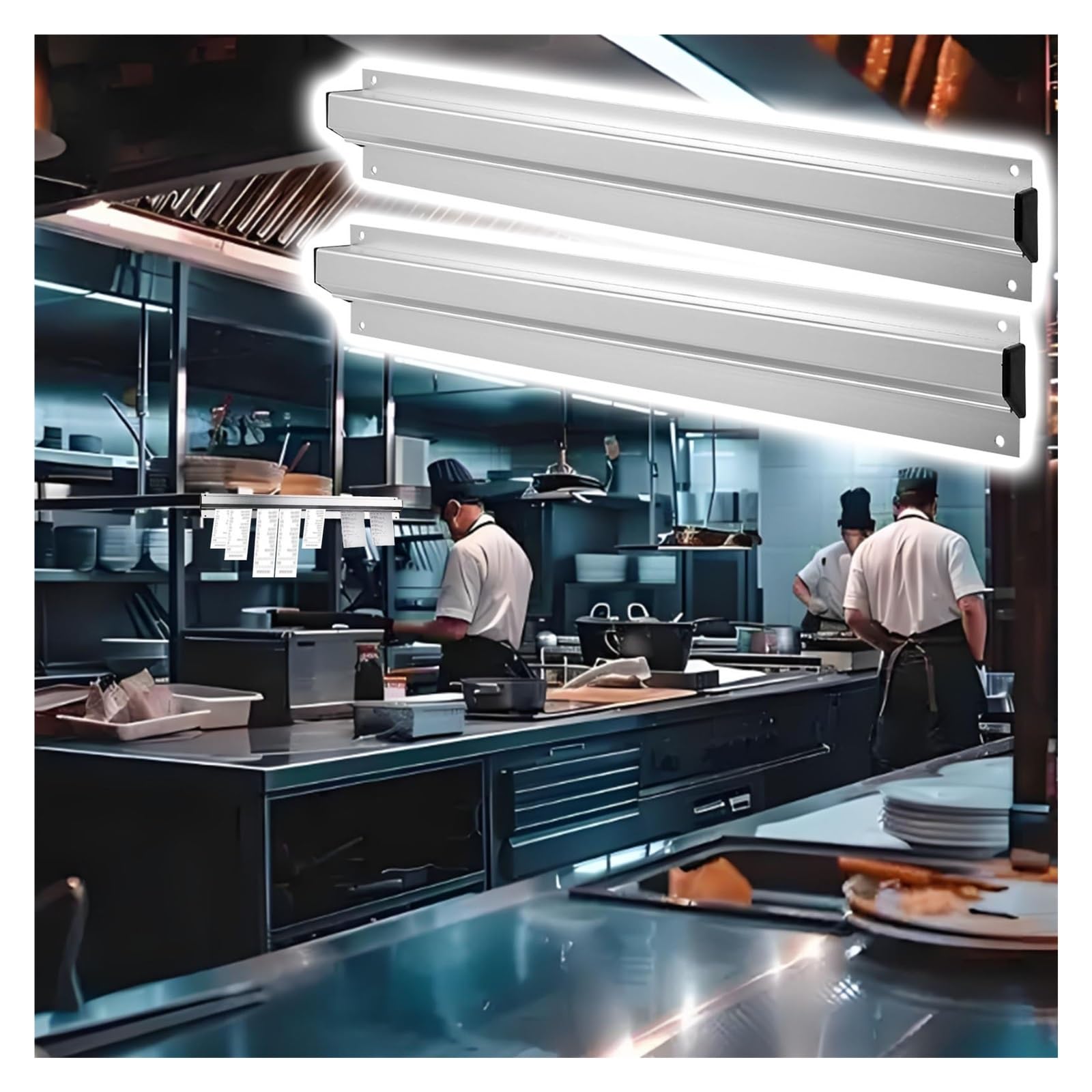 porta-tickets para restaurante Porta Recibos Para 2 Tickets Para Restaurantes, 25 30 40 45 50 60 70 80 90 100 120 Cm, Estante De Aluminio Para Colgar En La Pared Para Mostrar Los Pedidos De Comida En