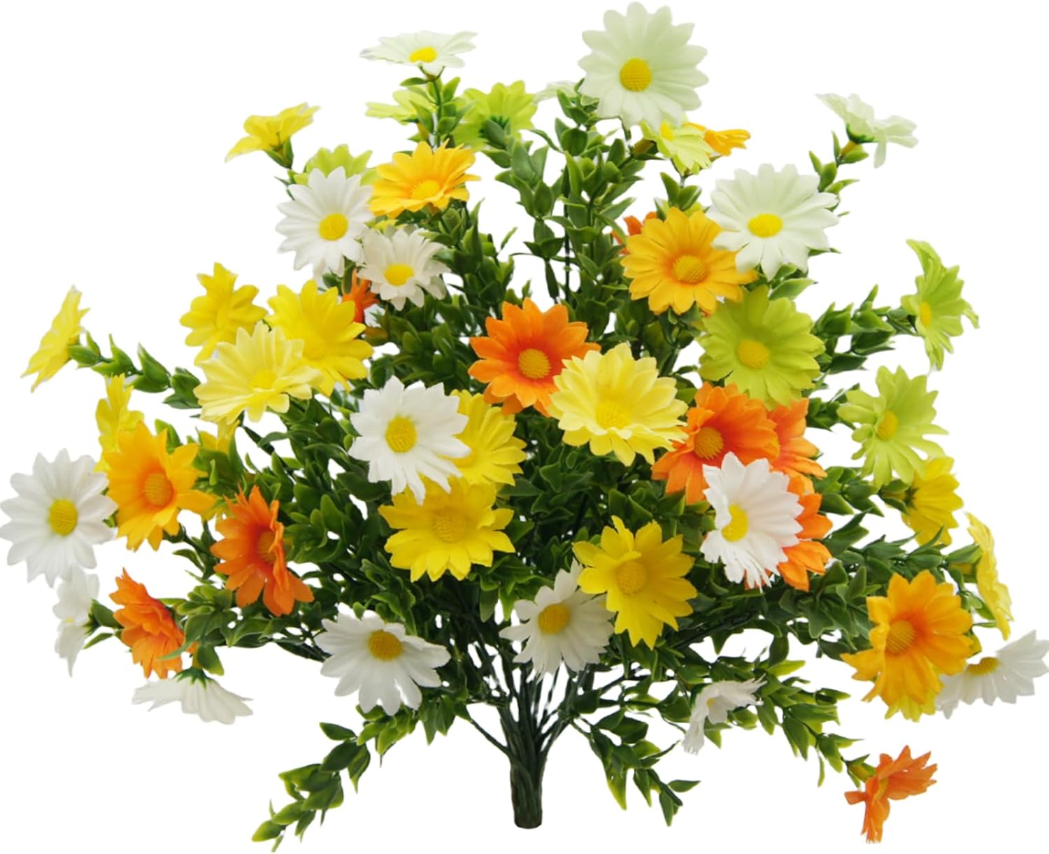 FERIAL 4Pcs Artificial Daisy Flowers for Decoration Outdoor Artificial Wildflowers Bulk Faux Silk Fake Daisy Spring Flower Purple Pink for Floral Home Decor Garden Patio Vase Table Centerpiece