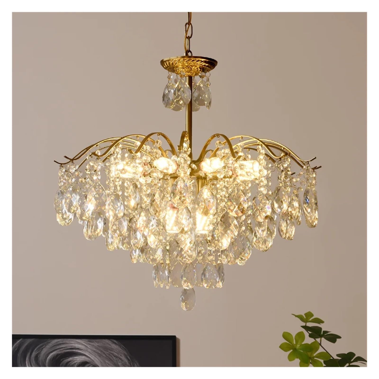MESOVFCA Luxury Crystal Ceiling Chandeliers Lighting Hanging Lamps Dining Living Room Bedroom Tree Branch Chandelier Pendant Light