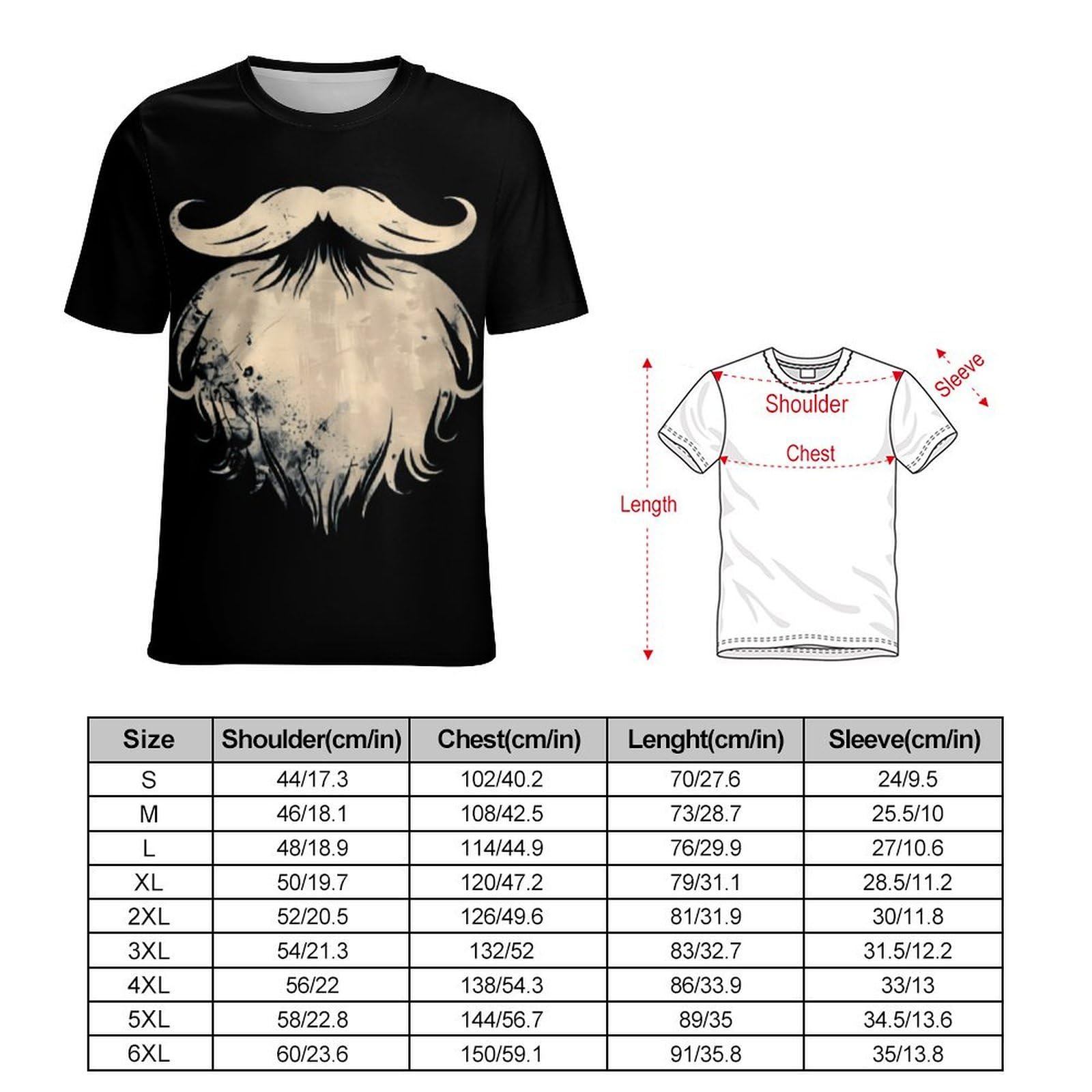 Father's Day Dad Beards Unisex Adult T-Shirts Summer Short Sleeve Tee Casual Tops Funny Graphic XL