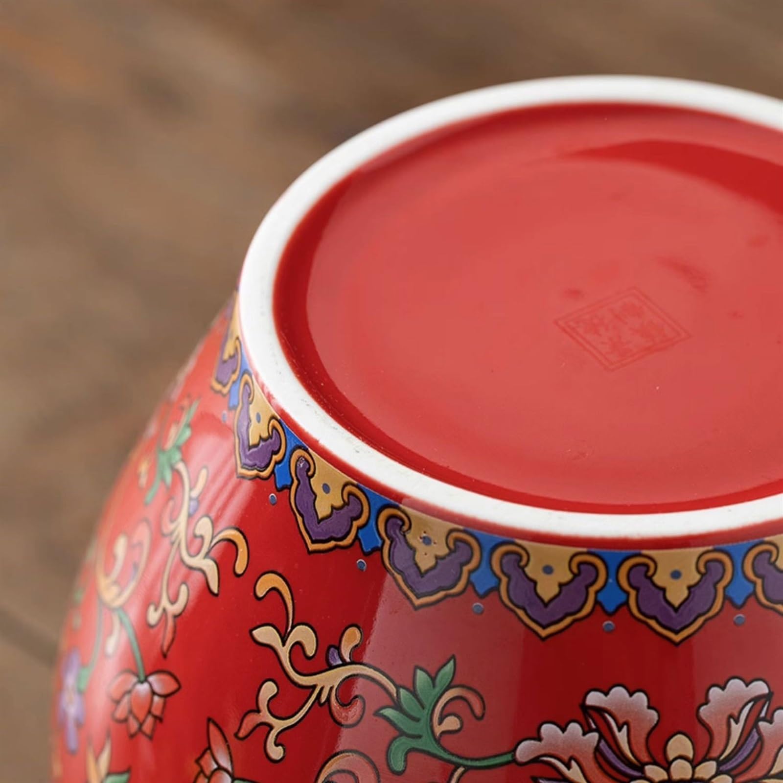 Luxuriöse klassische Emaille-Teedose aus Keramik Exquisit | Schwarzer Tee, grüner Tee, Versiegelungsglas, Haushalts-Vorratsglas(Red)