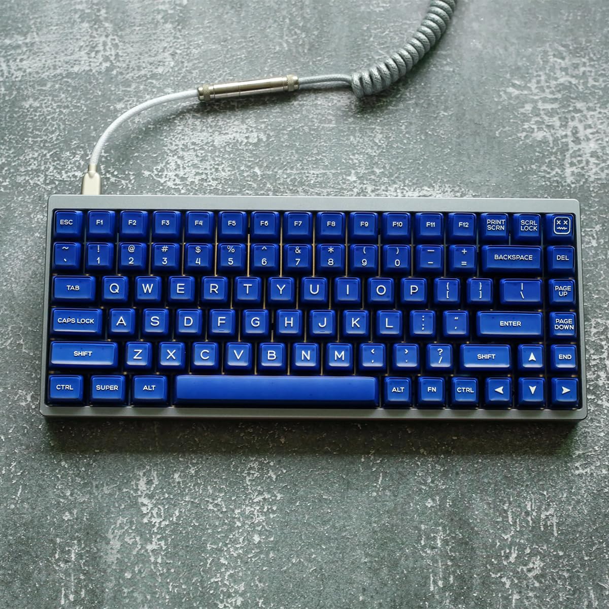 Juego de 142 Teclas PBT Doubleshot SA, Teclas traslúcidas Azules, compatibles con conmutadores Cherry MX 61, 64, 87, 100, 104, 108 y teclados mecánicos ISO ANSI