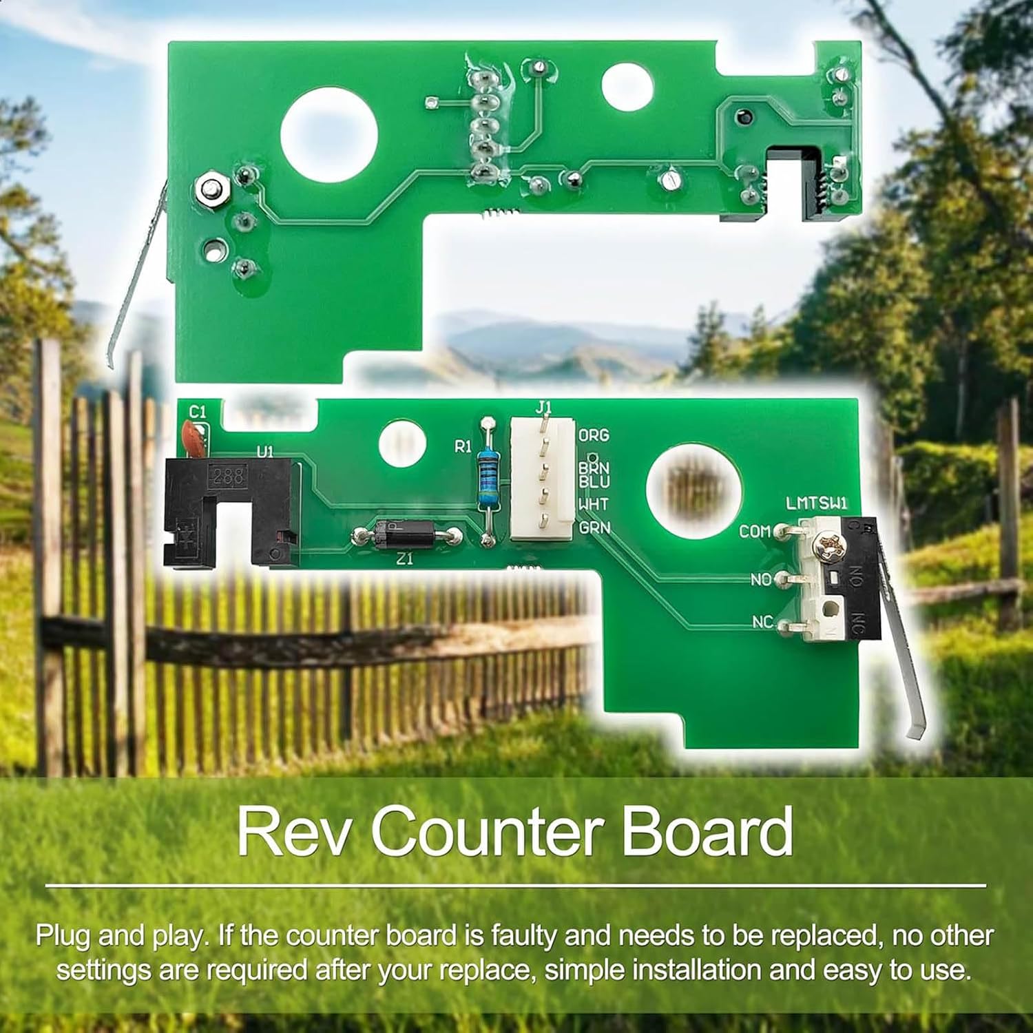 Plug and Play Rev Counter Board for Mighty Mule GTO RVCTBD50 FM350 FM352 FM500 FM502 FM600 2000XL, 2Pcs