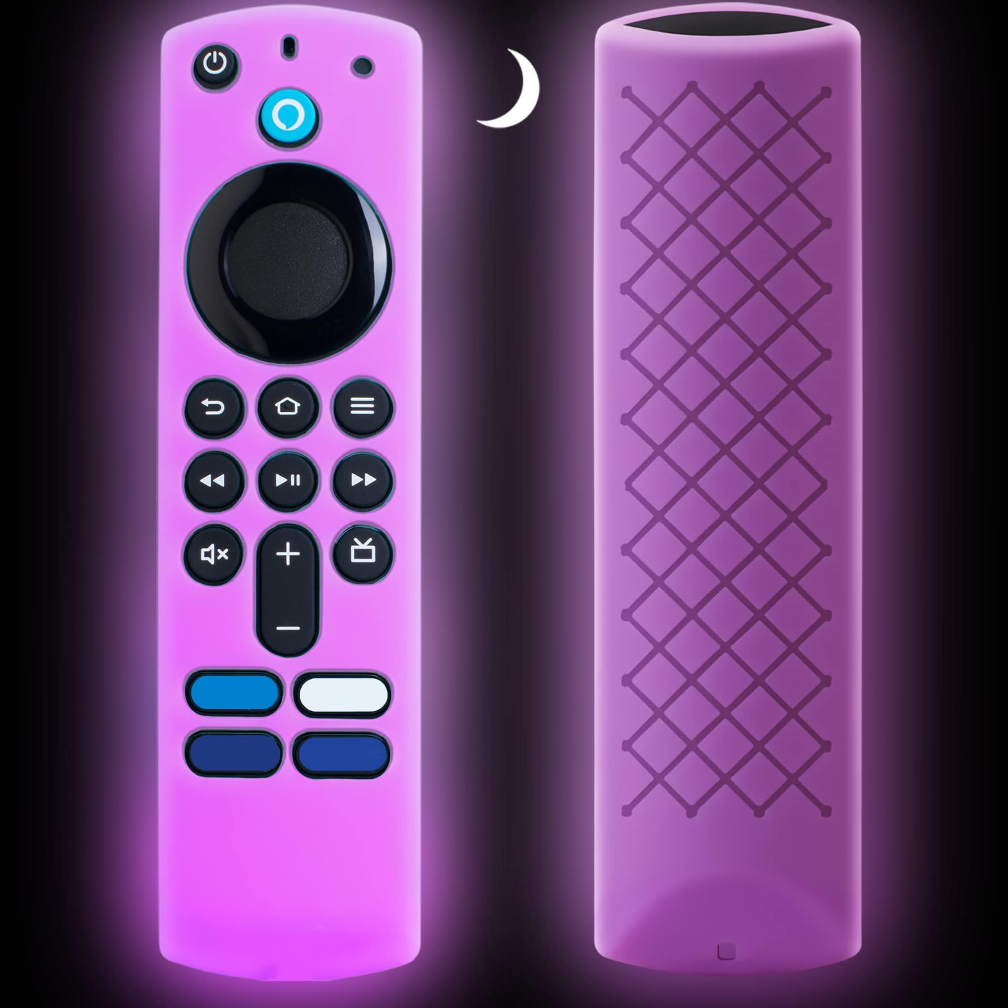 Custodia protettiva per telecomando in silicone morbido antiscivolo antiurto con cordino per Fire TV Stick Lite (tuta blu