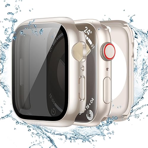 Tensea Funda protectora de pantalla impermeable para Apple Watch (2 en 1) para Apple Watch Series 9, 8, 7, 1.772 in, iWatch protector de