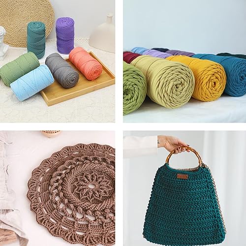 Miniatura 8 de Cordón de poliéster de 0.157 in 160 yardas trenzado, hilo elástico para ganchillo, cuerda de poliéster para manualidades, bolsa de manualidades,