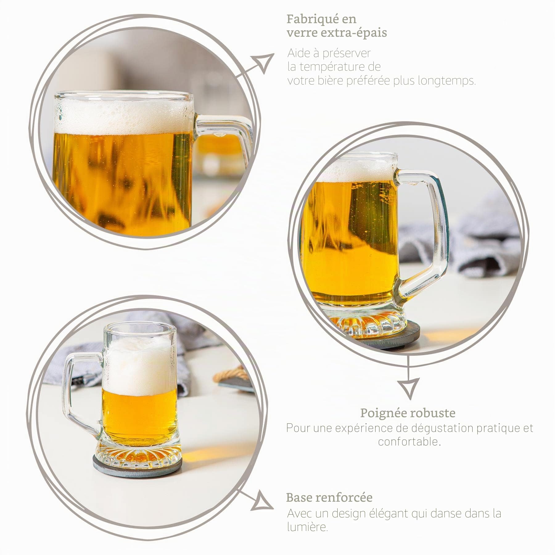 Bormioli Rocco Lot de 6 Verres à Bière Stern en Verre - 40 Cl