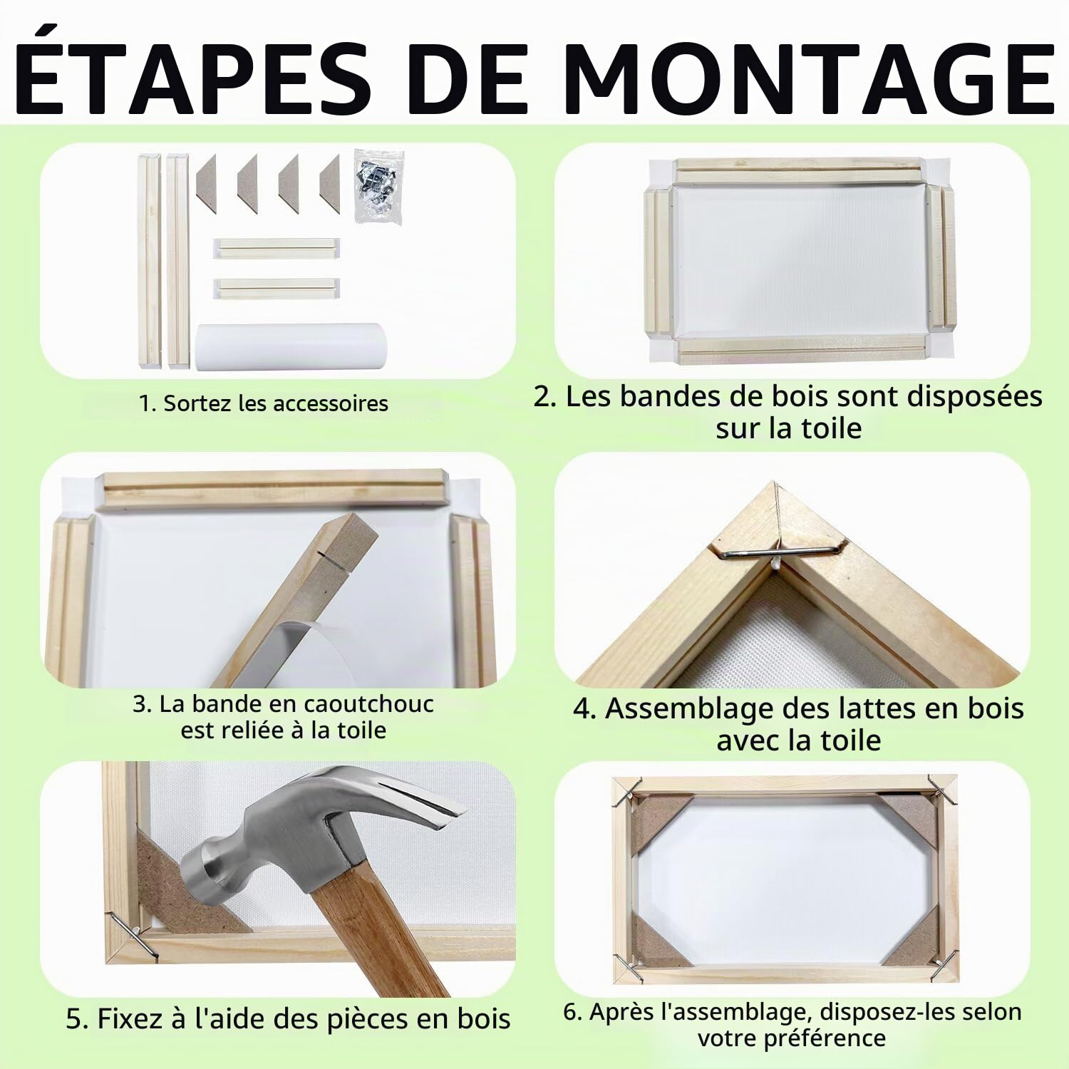 Cadre DIY en toile 60 x 120 cm Cadres photo en bois DIY, peinture à l'huile, peintures d'art murales, affiches imprimées, maison galerie plusieurs tailles avec kit d'assemblage autonome