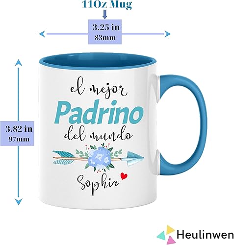 Miniatura 4 de Heulinwen Juego personalizado de Bautizo Recuerdos Juego De 2 Tazas 2024, Padrinos De Bautizo Propuesta Set 2 Tazas Café 11Oz, Para Niño, Niña,