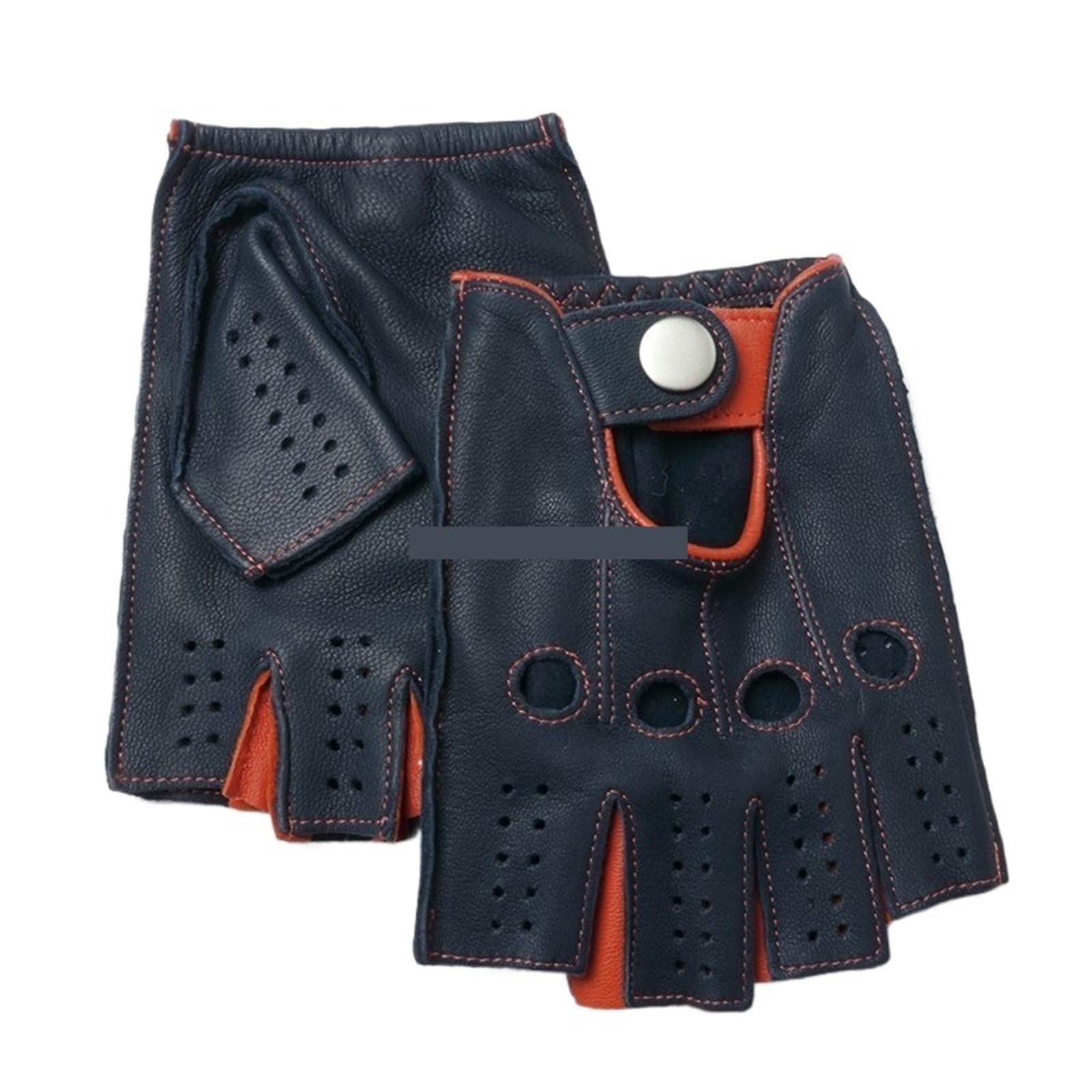 Guanti da guida in pelle Guanti da guida traspiranti bicolore verde scuro Half Fainger uomo