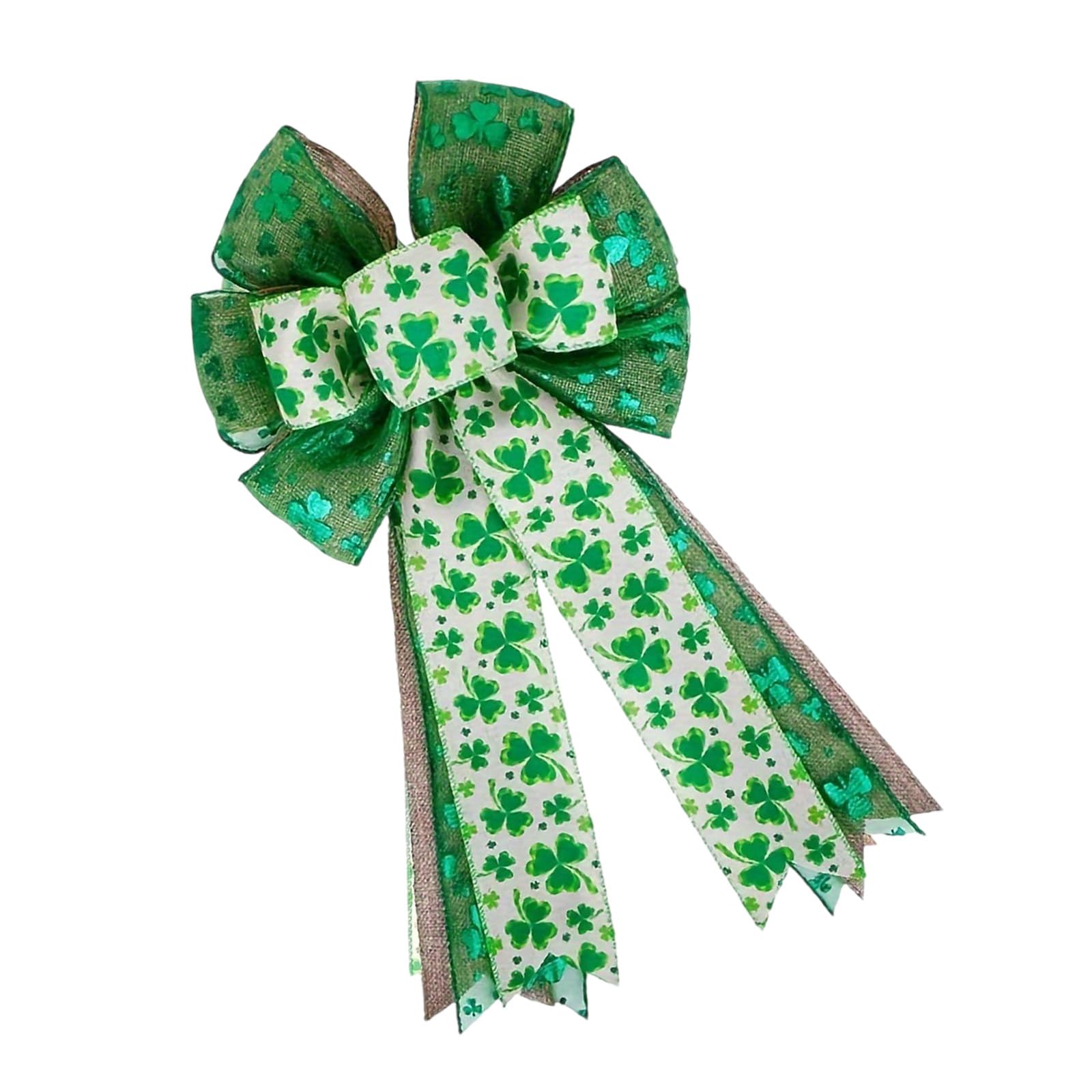 Tsophreniq Irish Festival Bowknot Ornament Large Decorative Bowknot for Door Wreath Irish Festival Celebration Home Decoration Home Decoration Ornament