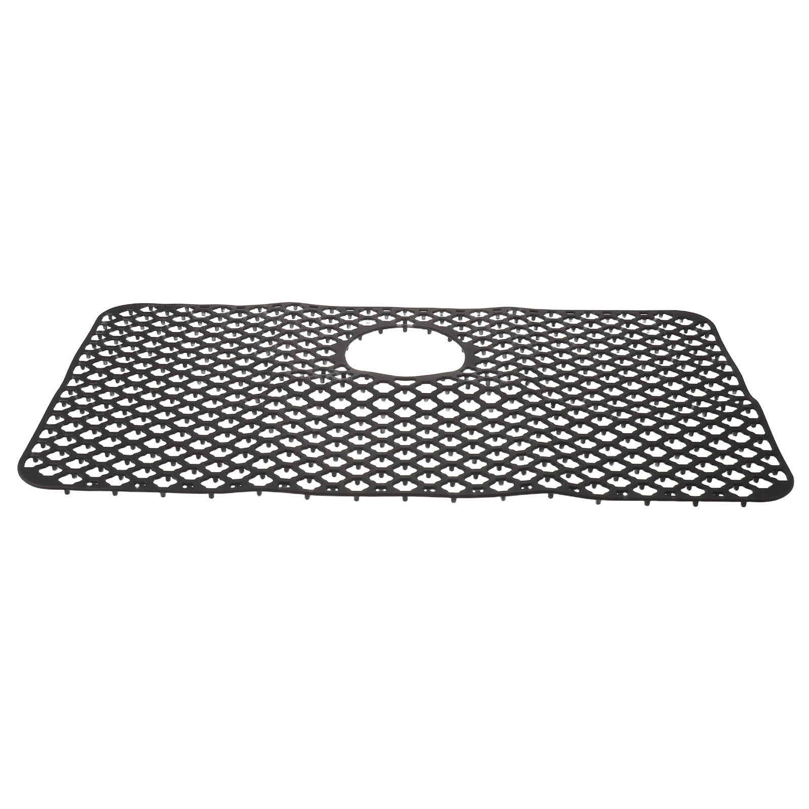 Alfombrilla de silicona para fregadero de cocina negra, protector duradero y escurridor de platos