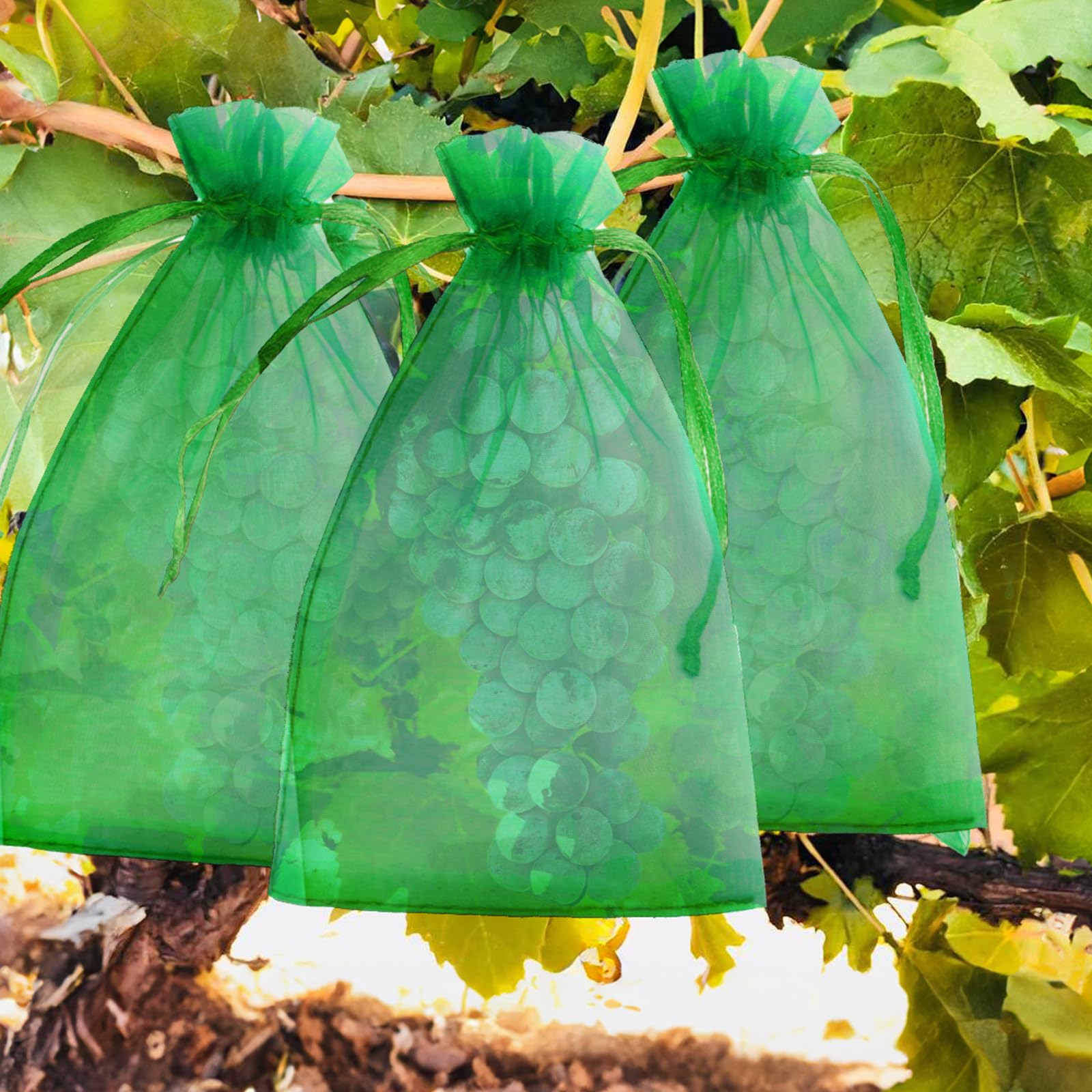 Sacchetti Organza 30x20cm - 30 Pezzi, Verde, Con Coulisse, Per Feste E Matrimoni - Foto 5
