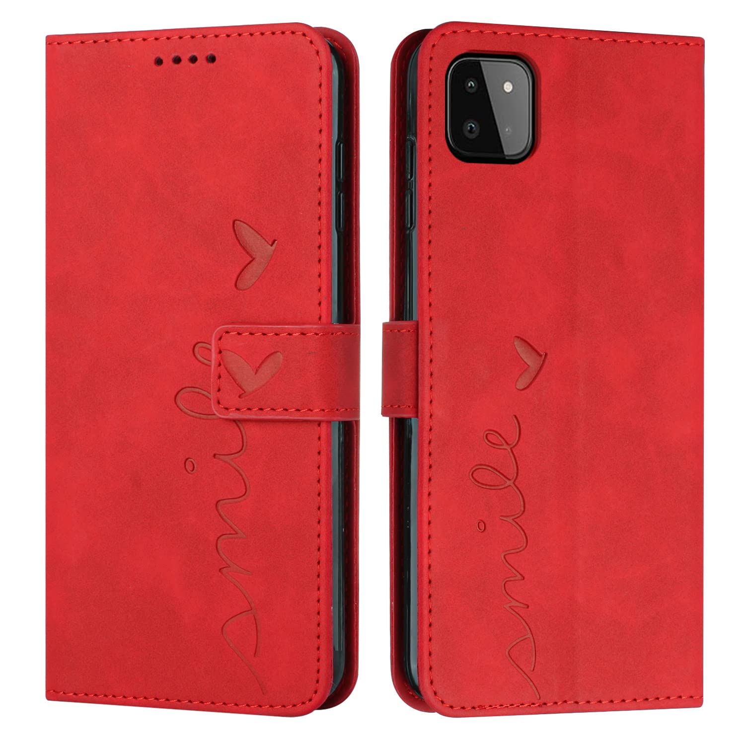 Etui na Samsung Galaxy A22 5G z łańcuszkiem, skórzane, ochronne, z klapką, magnetyczne, do dziewcząt, z łańcuszkiem, do zawieszenia na ścianie