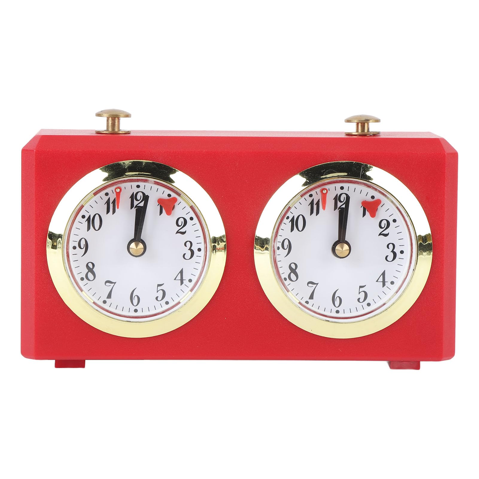WOHPNLE Mechanical Chess Clock, Vintage Analog Chess Clock with Large Dials Wind Up Mechanism for Weiqi Competitions (Red)