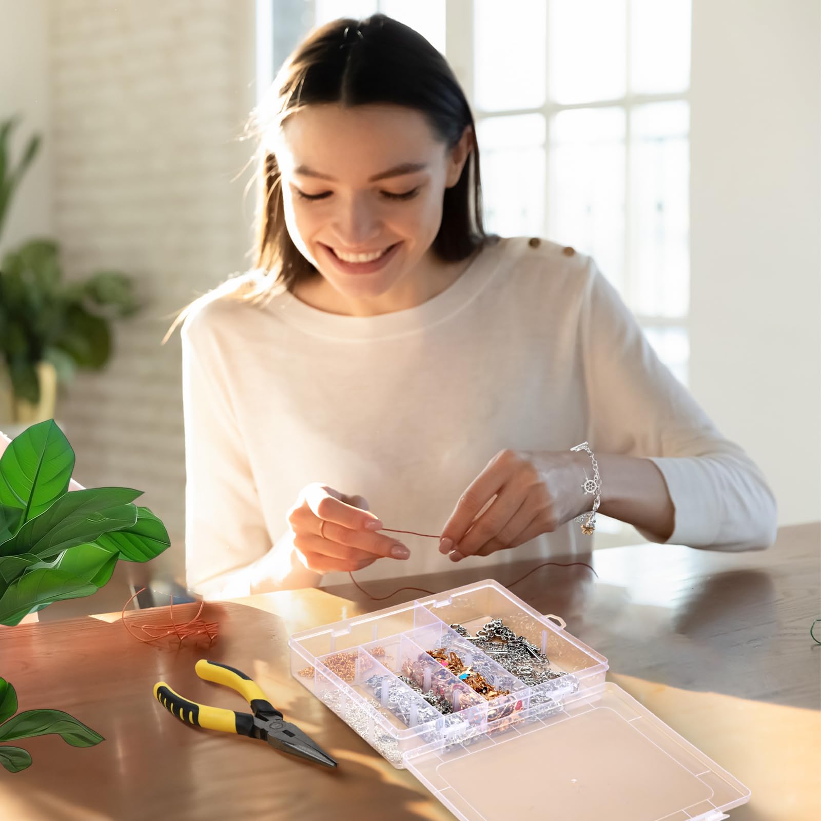 Riceshoot 321 Pcs Charm Bracelet Making Kit Bracelet Chains with OT Toggle Clasp Gold Enamel Pendants Mixed Tibetan Silver Plastic Storage Box and Open Jump Rings for Women DIY Jewelry Making - Image 5