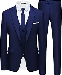 Terno Slim Fit Masculino Um Botão 3 Peças Blazer Vestido Negócios Festa de Casamento Colete e Calça
