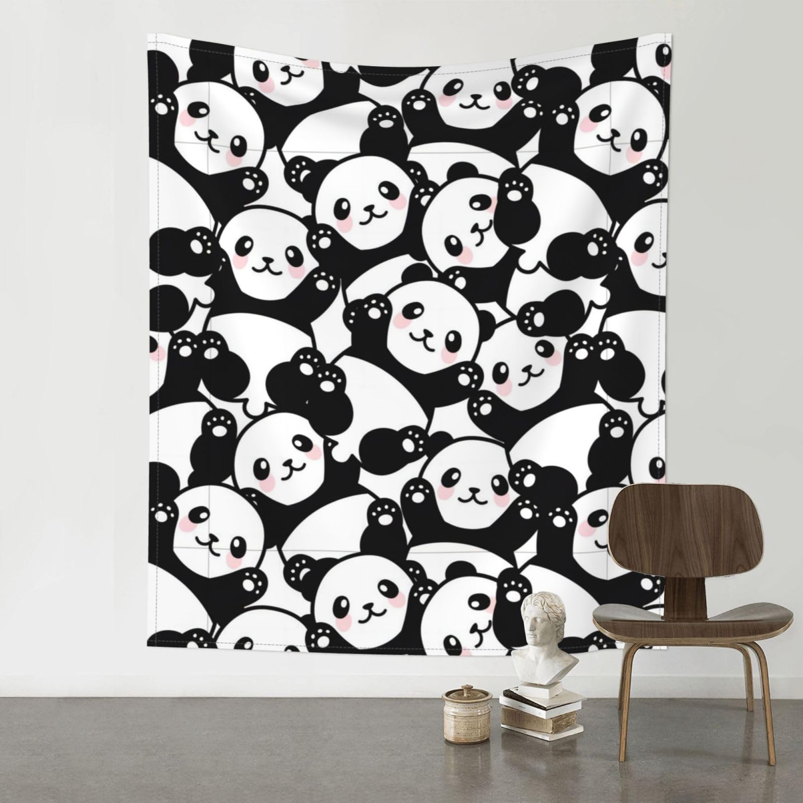 YYHWHJDE Panda Prints 60x51in Wall Tapestry – Boho Decor Throw Blanket for Bedroom, Dorm, Beach Cover, Picnic & More