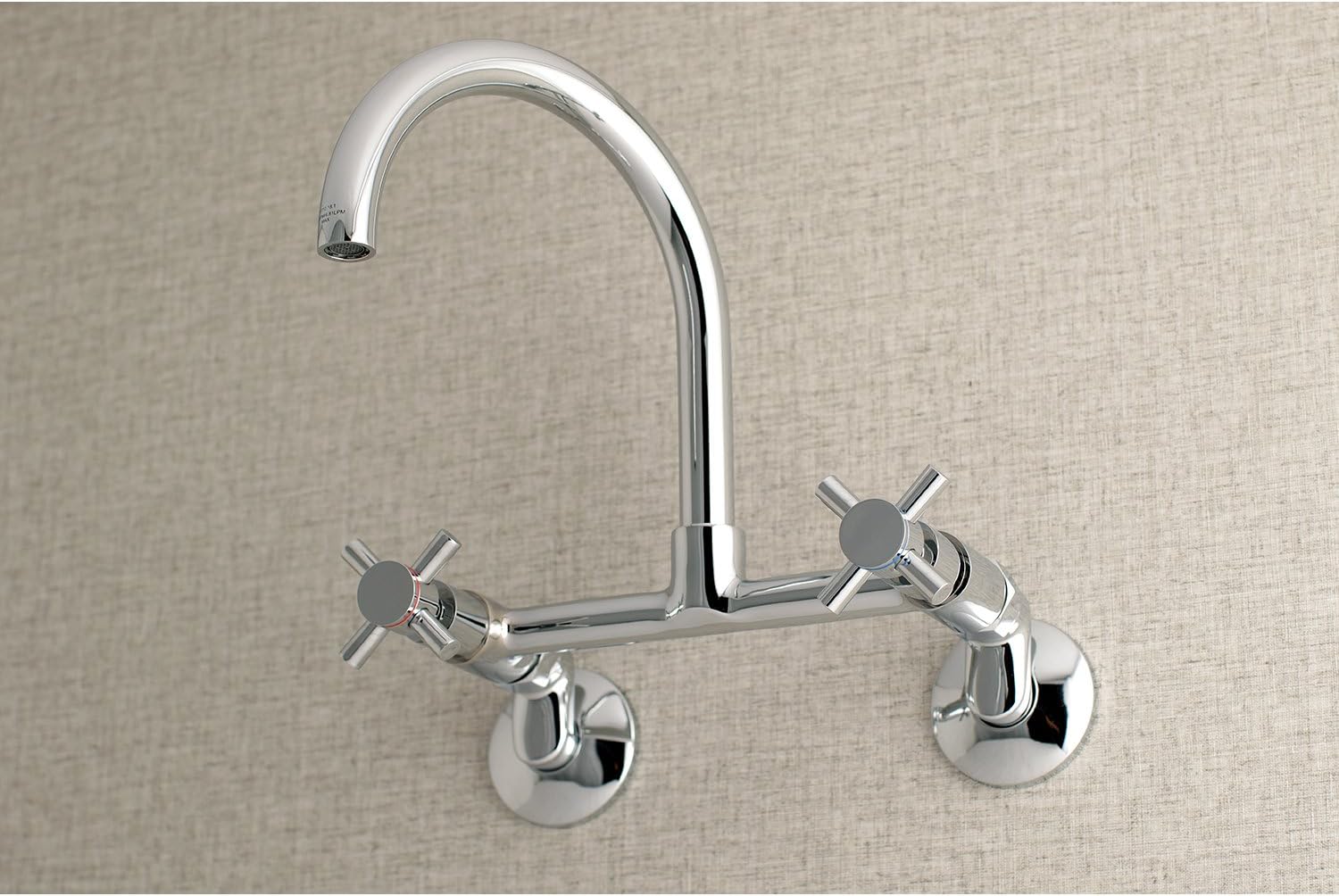 Kingston Brass Concord 8-Inch Adjustable Center Wall Mount Kitchen Faucet, Polished Chrome