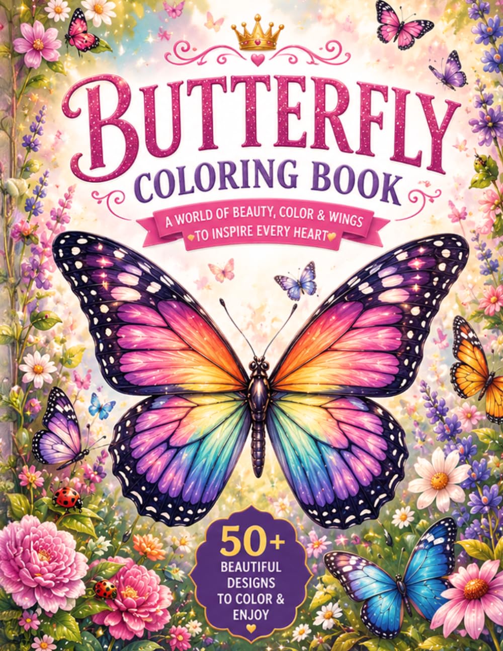 Wings & Wonders Coloring Book: Butterflies, Dragonflies, Ladybugs & More — A Nature Coloring Book for Adults and Kids