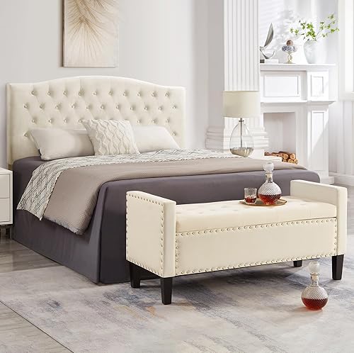 Miniatura 4 de Banco otomano de almacenamiento con parte superior elevadora, banco de entrada tapizado moderno con patas de metal dorado sólido, banco grande de