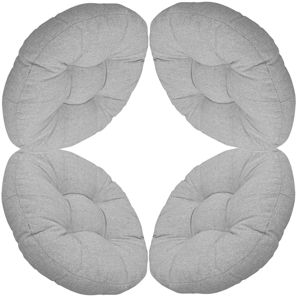 Coussin de chaise gris 40 cm rond extérieur intérieur lot de 4