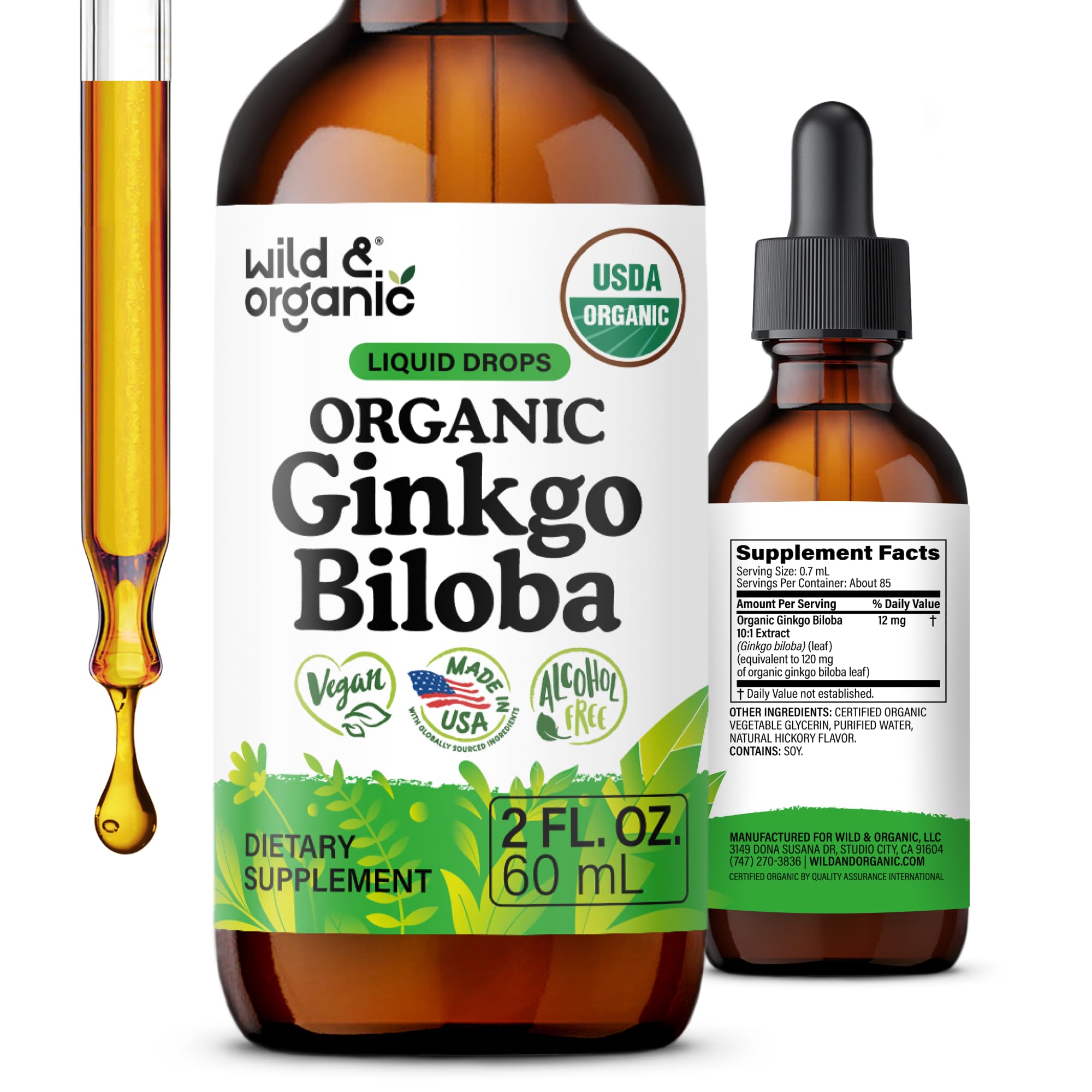 USDA Organic Ginkgo Biloba Extract Drops - Brain & Focus Support - 4 oz — Amazon image 10