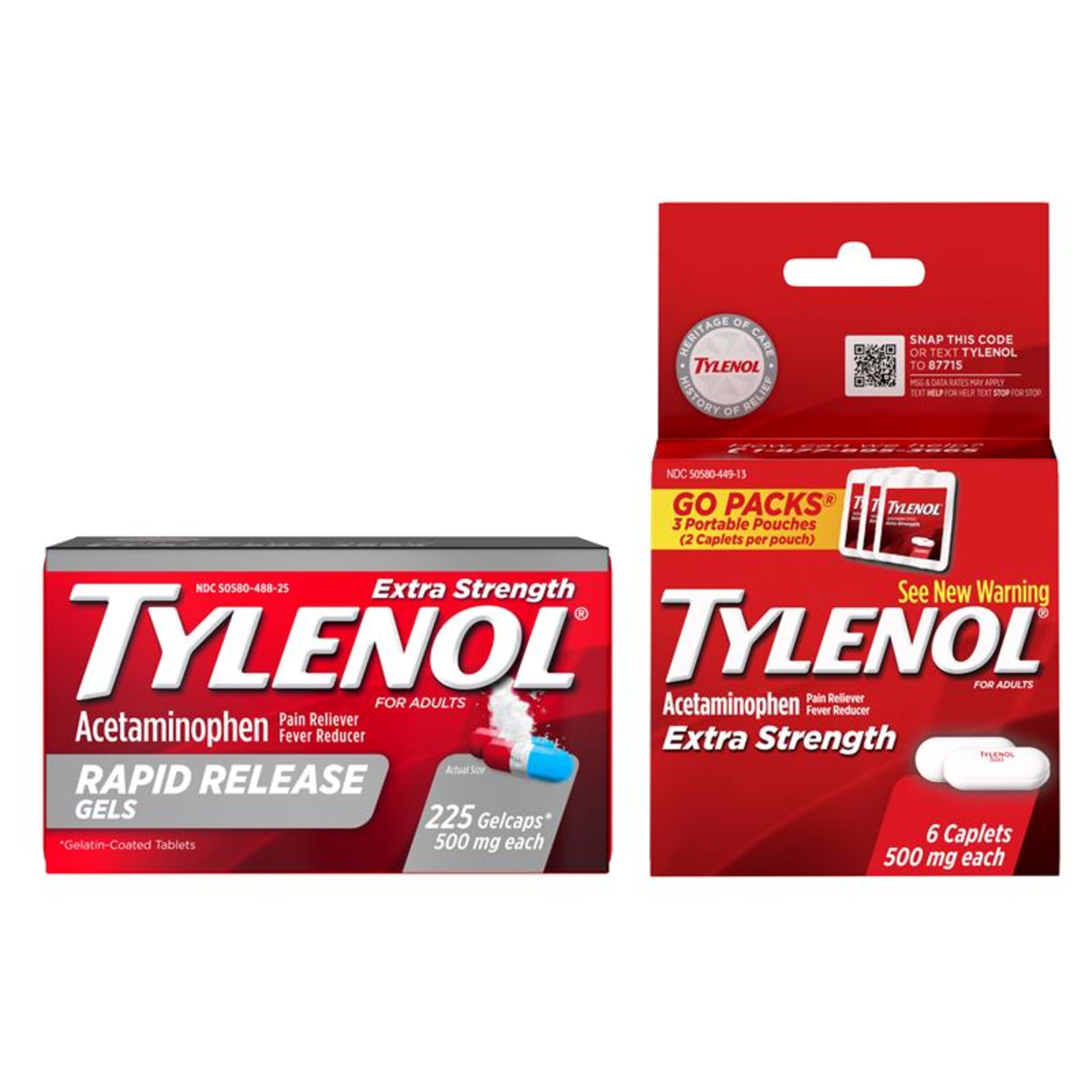 Tylenol Extra Strength Bundle, 500 mg Acetaminophen, 2 Items