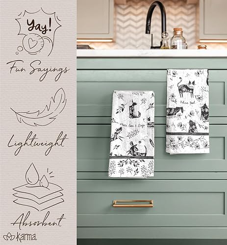 Miniatura 6 de Karma Gifts KA101944 - Toalla de té bohemia en blanco y negro pulpo