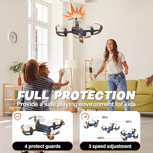 Miniatura 5 de Mini drone, DIY principiantes RC Quadcopter pequeño helicóptero avión interior pequeño kit de dron, aumento de habilidades prácticas, con modo sin