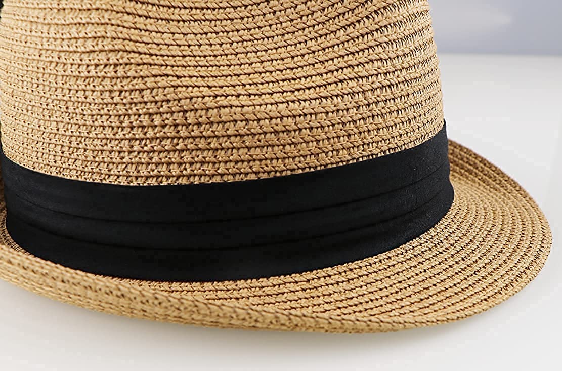 Feng Shui， Dziecięcy kapelusz Fedora ze słomy Sun Beach z krótkim rondem dla chłopców i dziewcząt