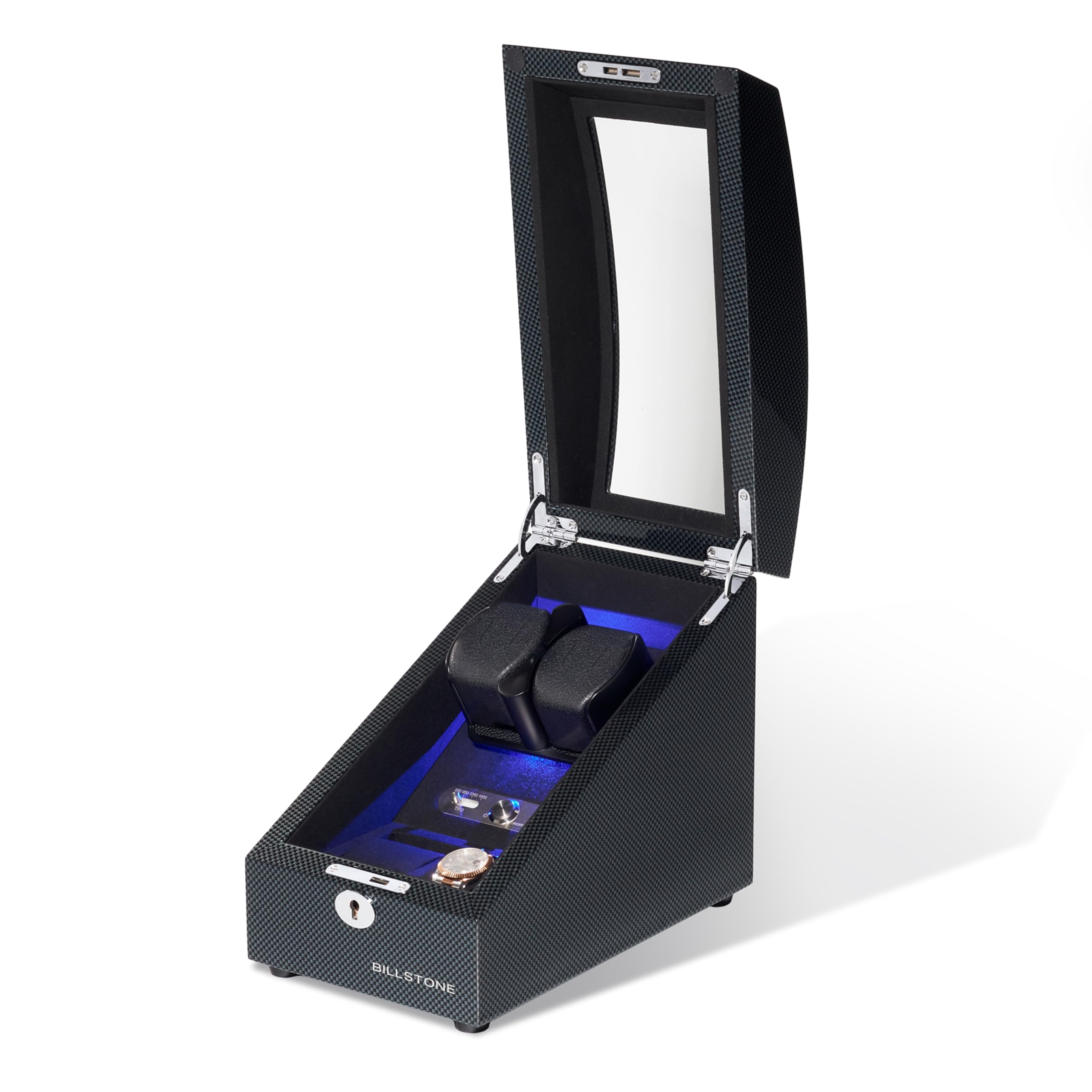 Sponsored Ad – Watch Winder - Avanti 2 Plus Carbon – Watch Winders for Automatic Watches Rolex, Black, Modern