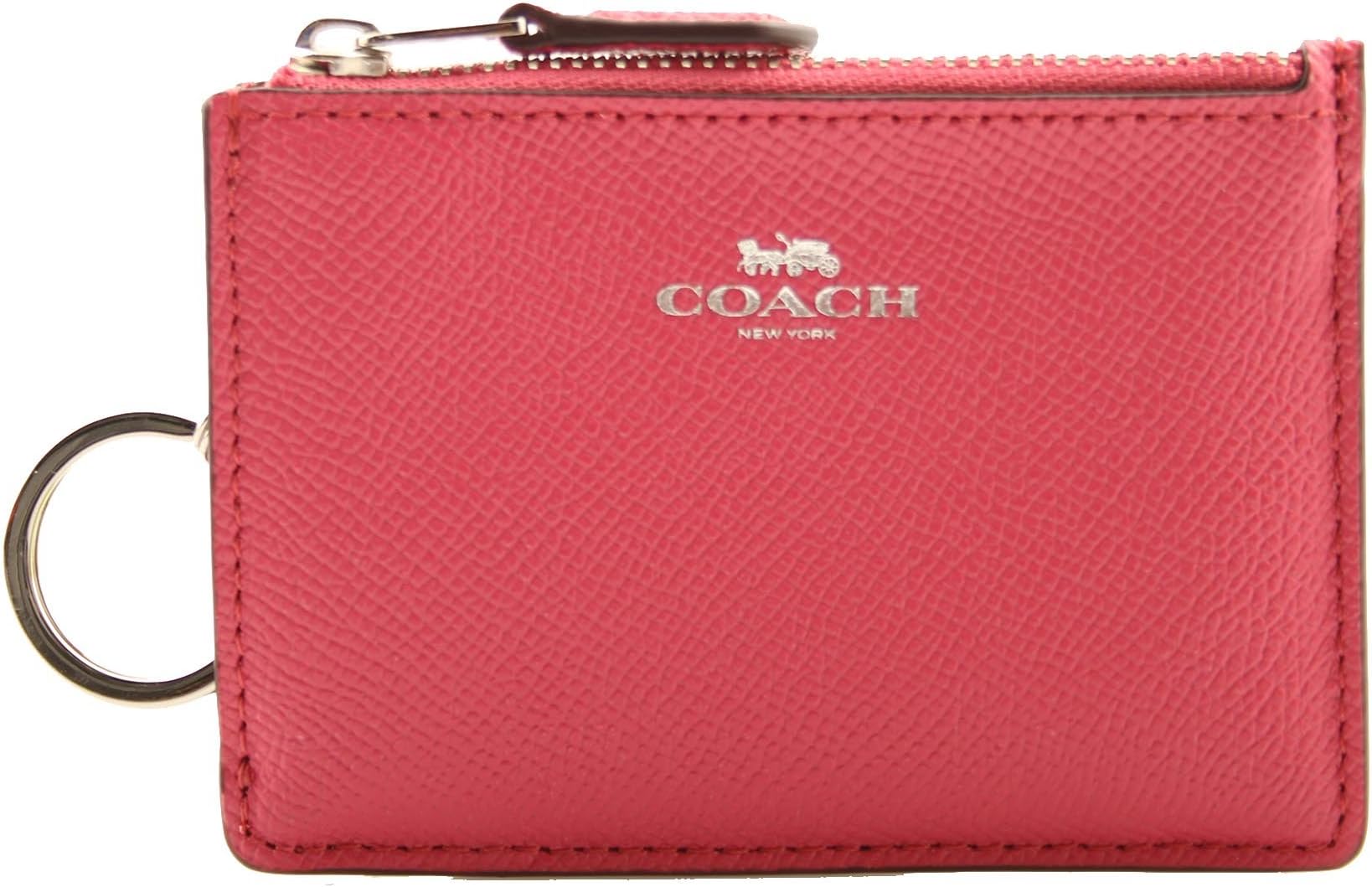 Coach F12186 Mini Skinny ID Case In Crossgrain Leather Magenta