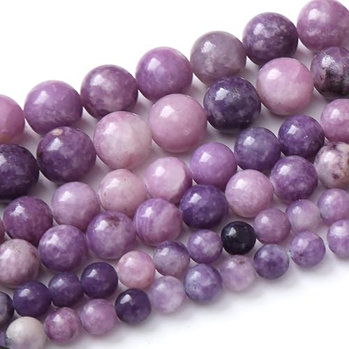 Miniatura 1 de Cuentas redondas sueltas naturales de piedras energéticas de cristal para hacer joyas de 15 pulgadas (piedra micácea, 0.39 pulgadas)