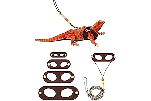 LIKZINWA Bearded Dragon Lizard Leash Harness,4 Size Pack Adjustable Small Animal Harness...