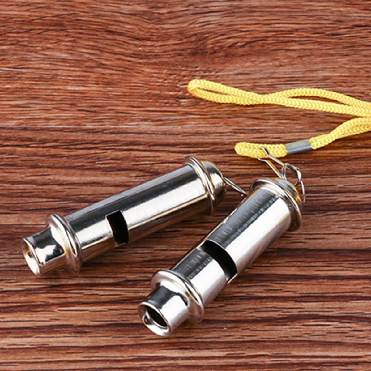 Survival Whistle Set 3pcs High Pitch Stainless Steel Outdoor Emergency Whistles with Lanyard for Camping Hiking Backpacking Safety