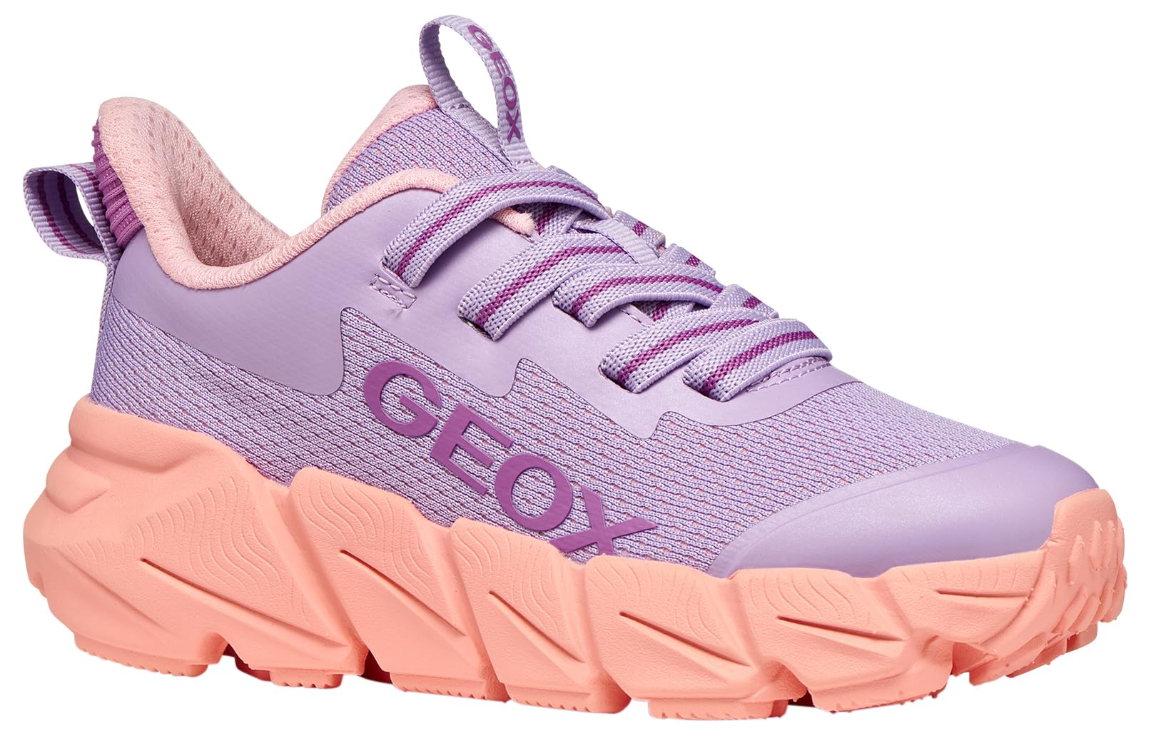 Geox J FLEXYPER Fast Girl Trainers, Lilac/LT Coral, 29 EU