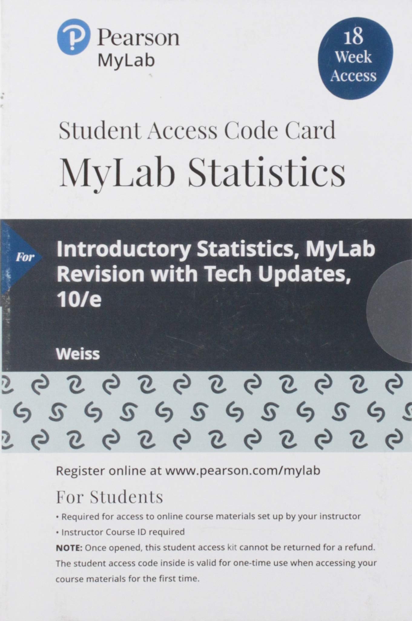 Introductory Statistics, MyLab Revision -- MyLab Statistics with Pearson eText Access Code