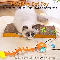 Vista 3 de Cat Toys Interactive Ball with Bird Chirping Centipede Tail,Automatic Fast Rolling Cat Ball,Touch Activated Rechargeable Toys for Bored Indoor Adult