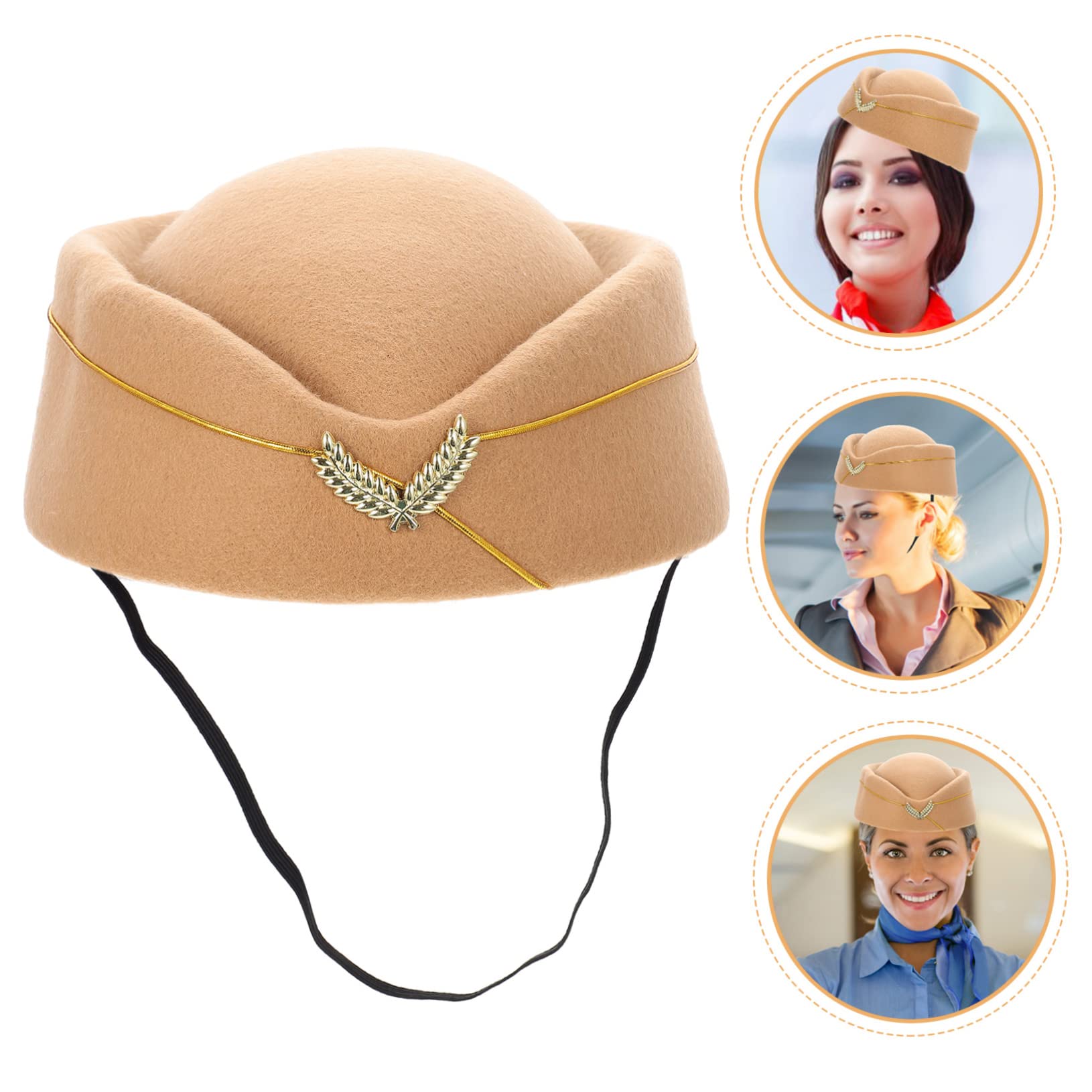 5piezas Sombrero De Azafata Para Disfraces De Aerolínea Accesorio De Cosplay Para Fiestas y Eventos Textura y Confortable