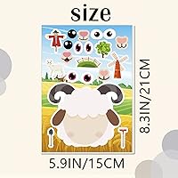 Vista 3 de 24 hojas de calcomanías de animales de granja para actividades de niños pequeños, haz tus propias calcomanías para niños, suministros de recuerdo