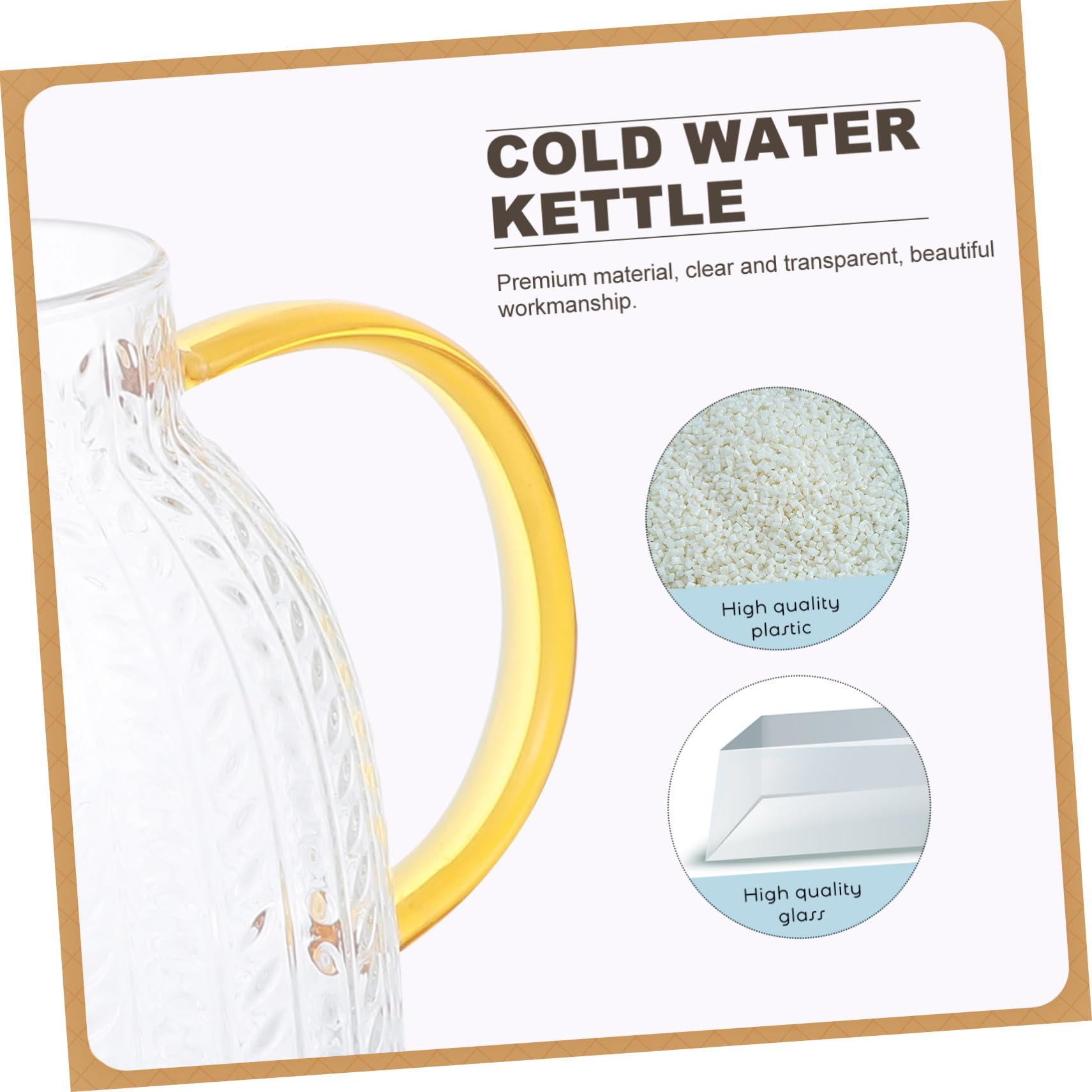Jarra de Agua Fría de Vidrio Borosilicato de 1800 Ml | Gran Capacidad Hogar, Sellado Hermético y Resistente al Desgaste, Acabado Cuidado