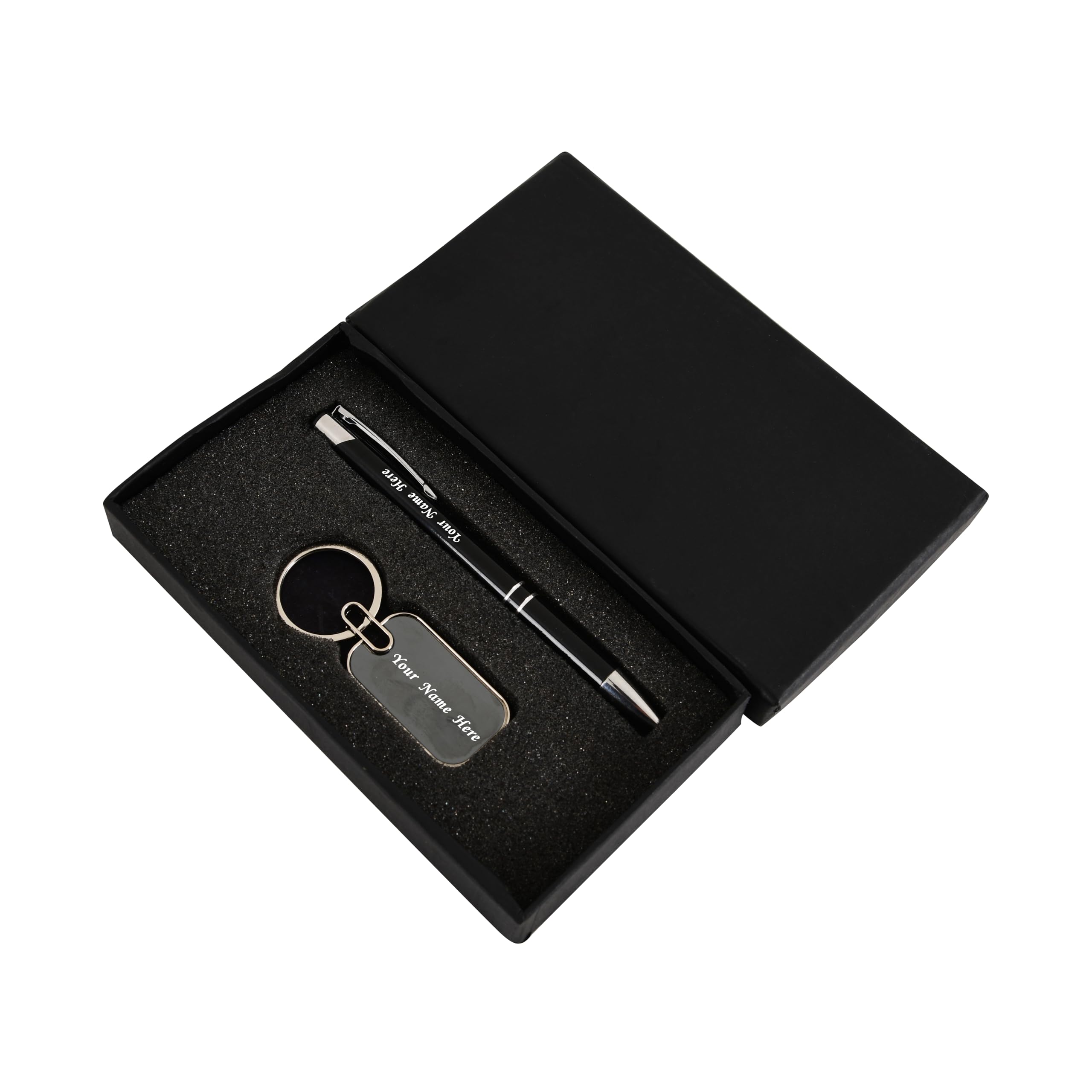 Personalised Metal Pen and Keychain Gift Set with Engraved Name, Elegant Black Box, Premium Corporate Gift for Men Women Office Use-picture-50