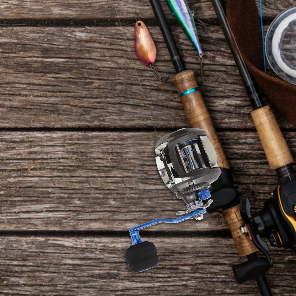Wakects Carrete de Pesca Baitcasting 12+1BB, Carrete de Pesca de Mar de Metal con Potencia de Arrastre de 10 Kg, para Diseño de Cuerpo Ancho de Gran Capacidad para Mano Derecha
