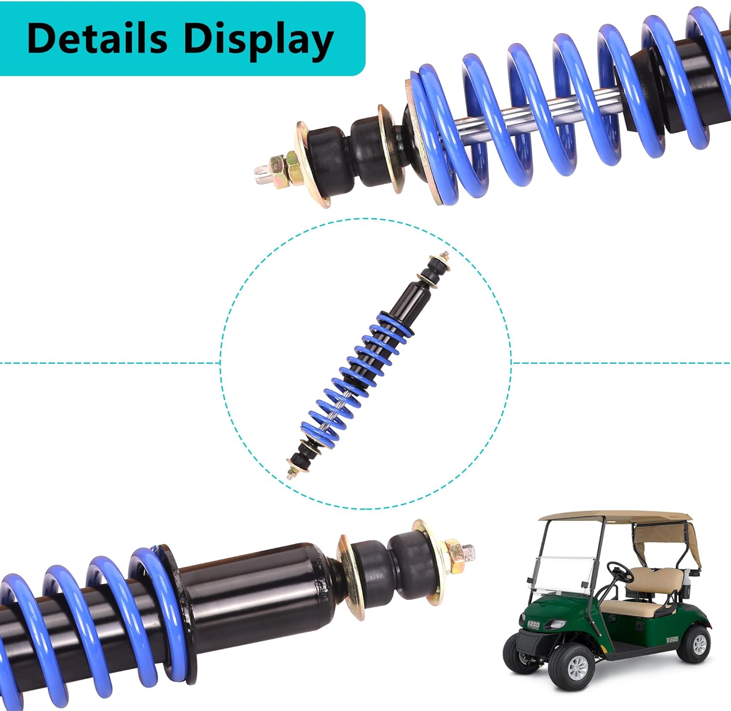 10L0L Golf Cart Front/Rear Coil Over Heavy Duty Shock Absorber Spring for EZGO TXT/Medalist 1994-up Newer Gas or Electric, Replaces OEM# 70630-G01 76418-G01