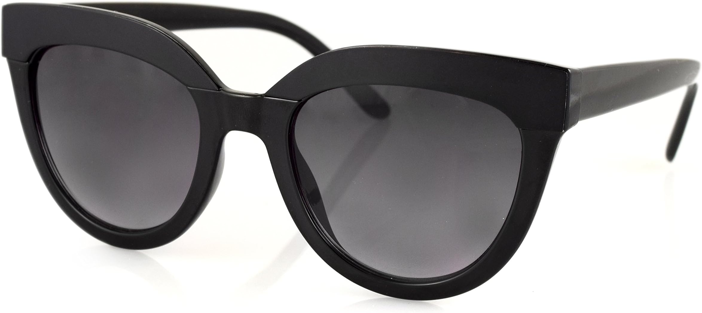 13FiftyCharlotte Cateye Polarized Retro Women's Sunglasses (Black/Smoked)