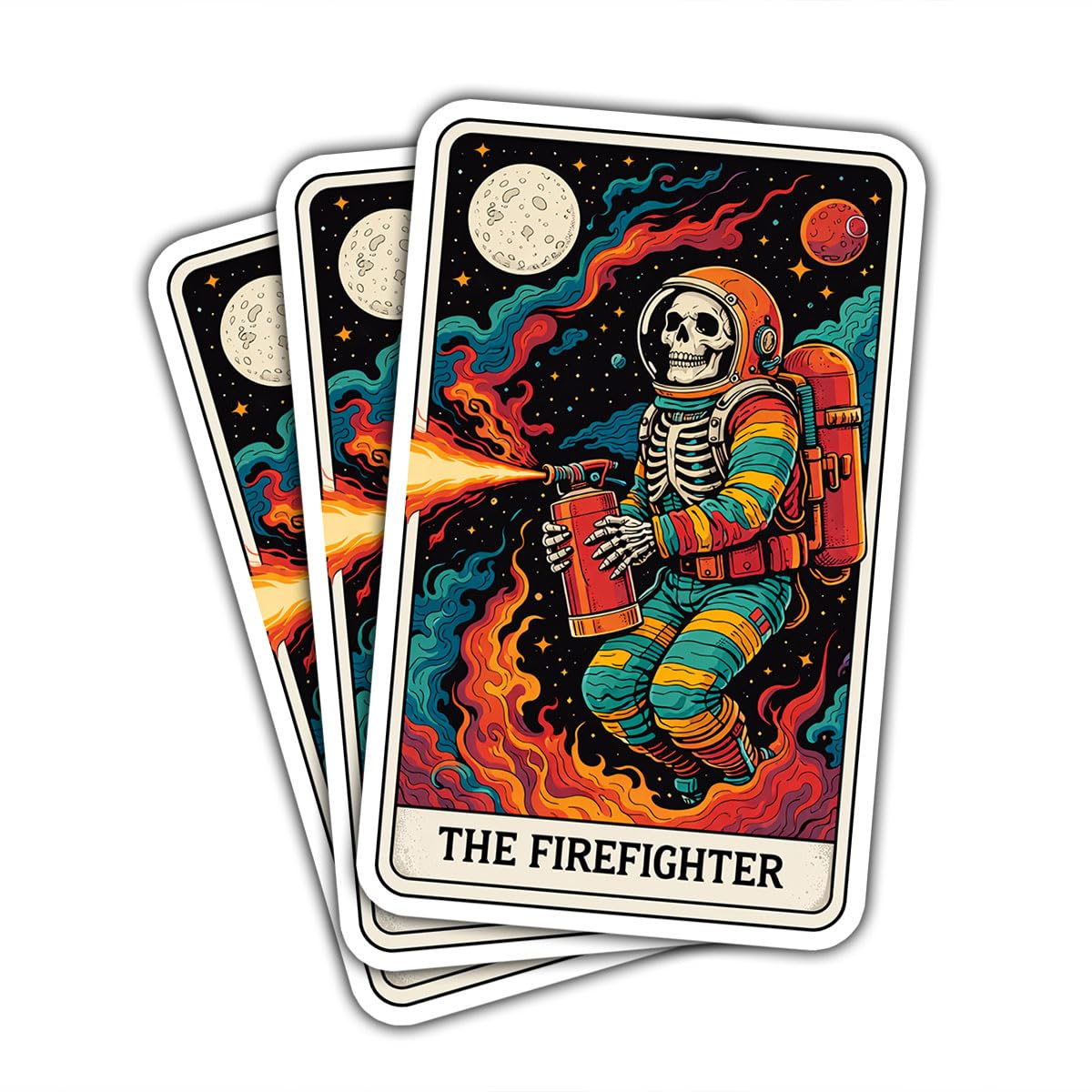 Calcomanías de rescate de bomberos de 3 pulgadas pegatinas humorísticas de tarot para adultos
