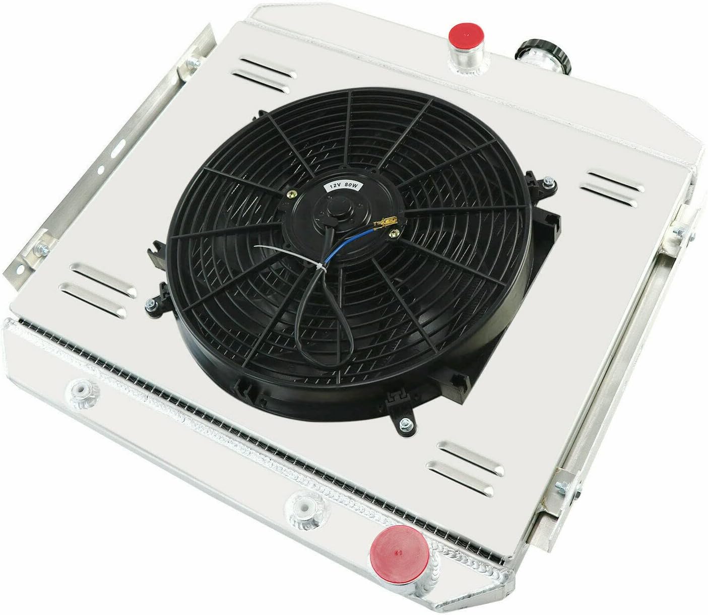 4 Row Radiator Shroud Fan For Chevy Bel Air Del Ray 6Cyl Support 1955 56 57