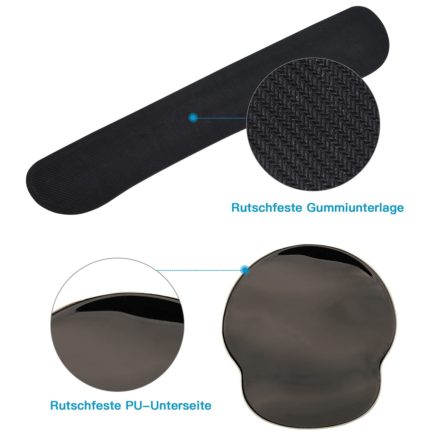 AOKSUNOVA Zestaw podkładek pod nadgarstek, ergonomiczna podkładka pod mysz, podkładka pod nadgarstek, klawiatura